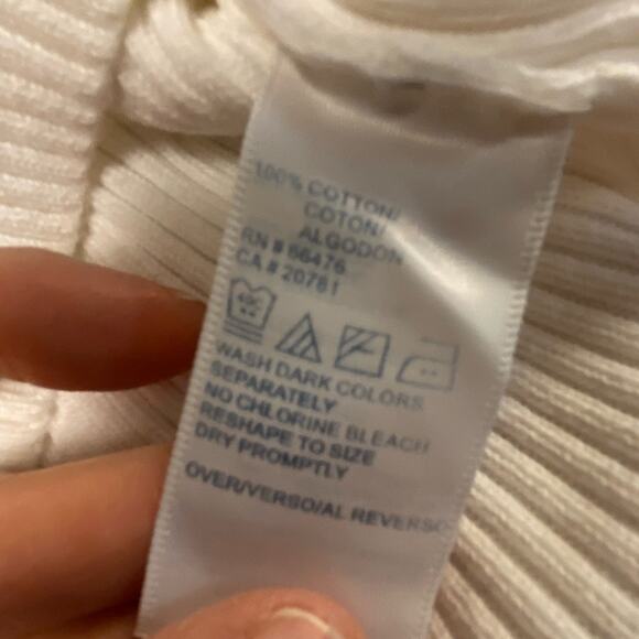 Tommy Hilfiger White Cotton Sweater with a tie front Womens XL - Picture 4 of 5